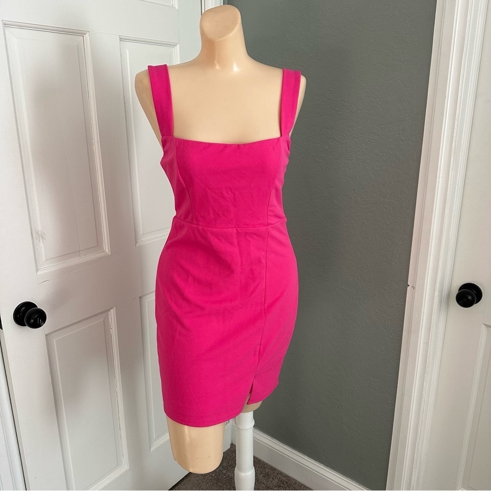 LULU’S SOCIAL SENSATION SQUARE NECK MINI BODYCON DRESS - Picture 5 of 13